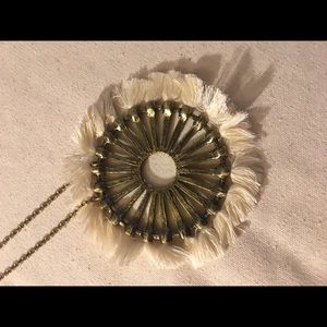 Beautiful Libby Edelman necklace with cream fringe